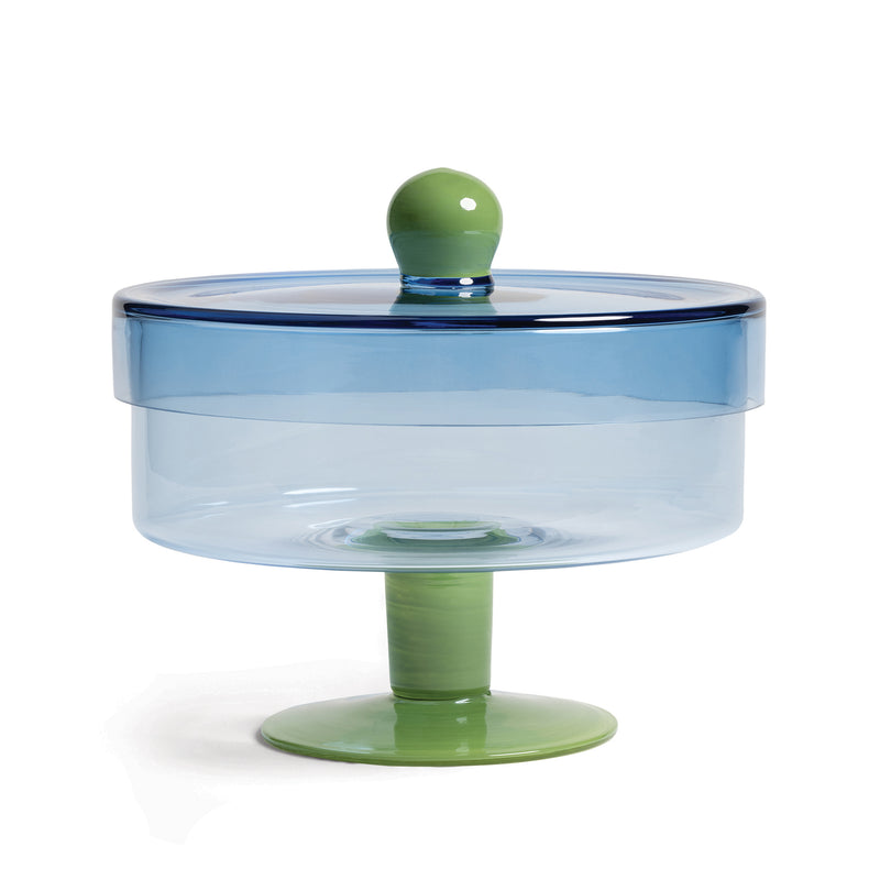&amp;klevering - Duo Aufbewahrungsglas | Ø 22 x 20 cm / blue/green