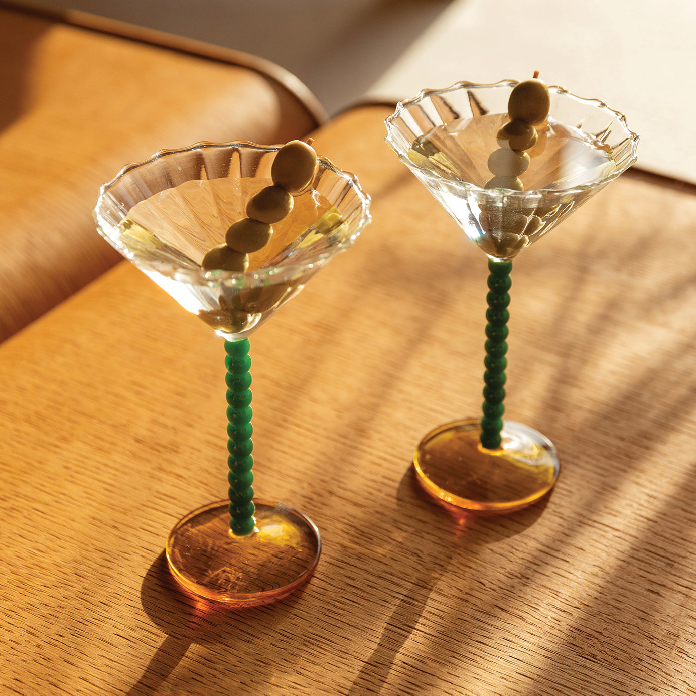 &amp;klevering - Coupe Perle Cocktailglas | grün