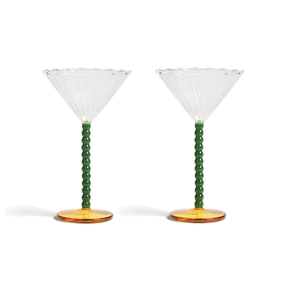 &amp;klevering - Coupe Perle Cocktailglas | grün