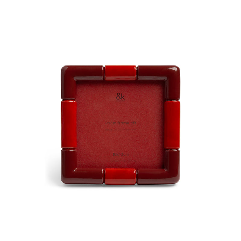 &amp;klevering - Rift Bilderrahmen eckig | 13 x 13 cm / burgundy