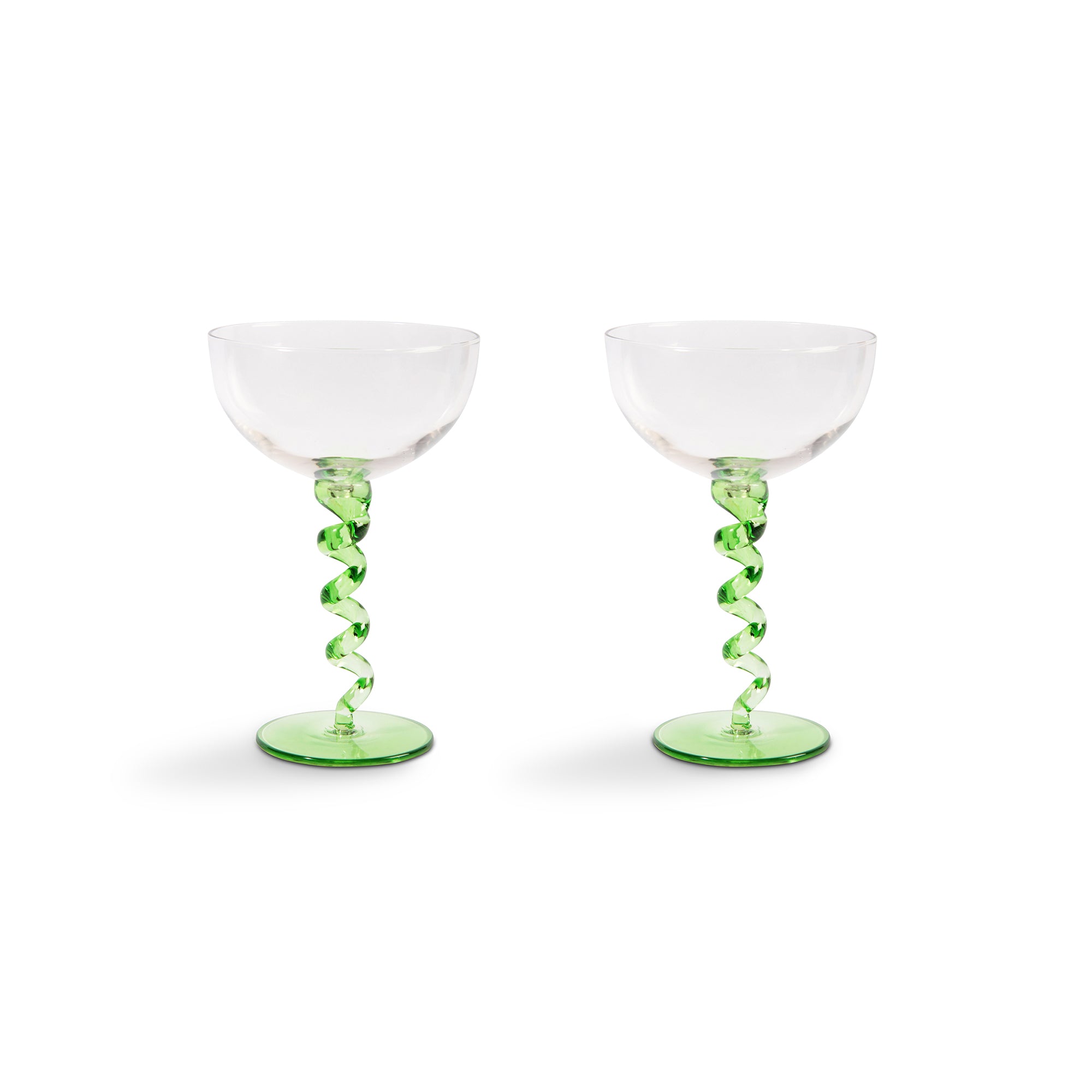 &amp;klevering - Coupe Spiral Champagnerglas | grün