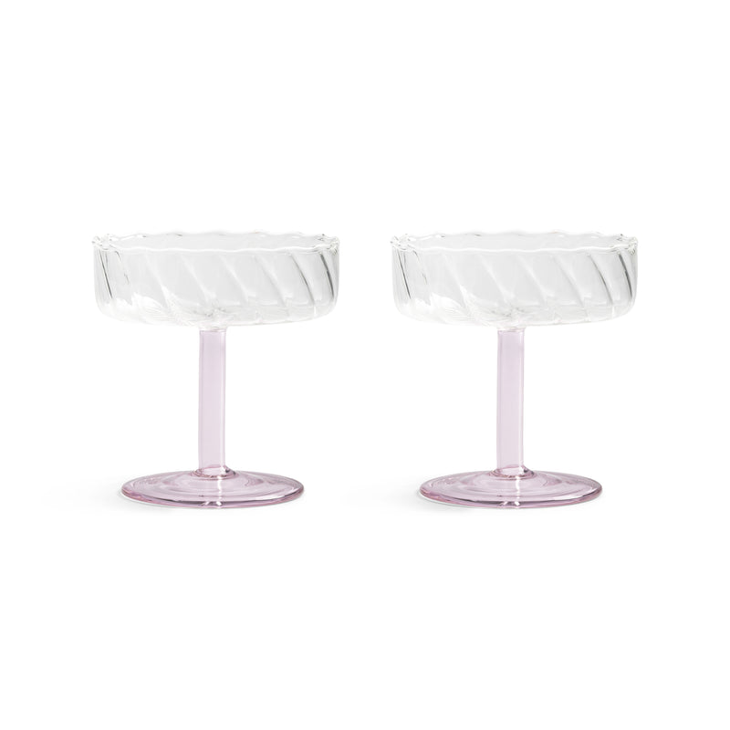 &amp;klevering - Coupe Twirl Champagnerglas | pink