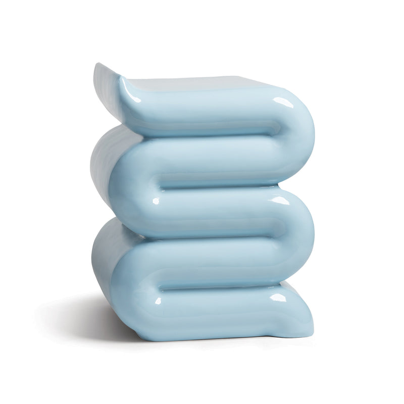 &amp;klevering - Pillar Whip Beistelltisch | H 46 cm / pastel blue