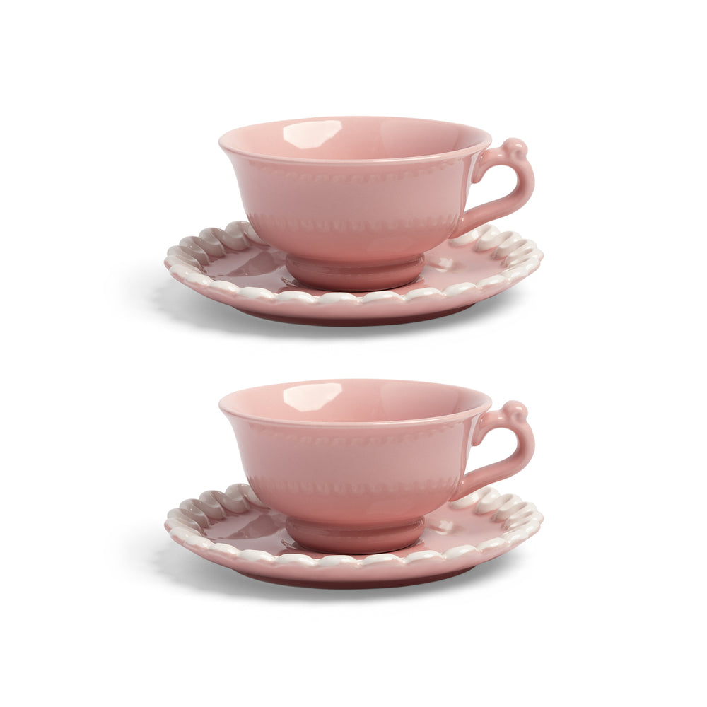 &amp;klevering - Whip Tasse mit Untertasse | pink