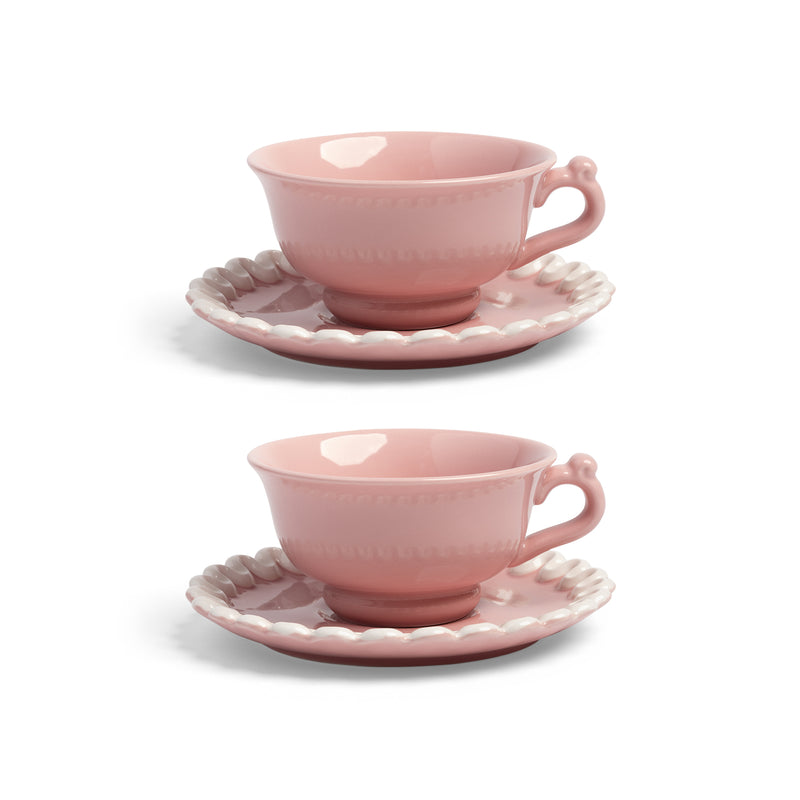 &amp;klevering - Whip Tasse mit Untertasse | pink