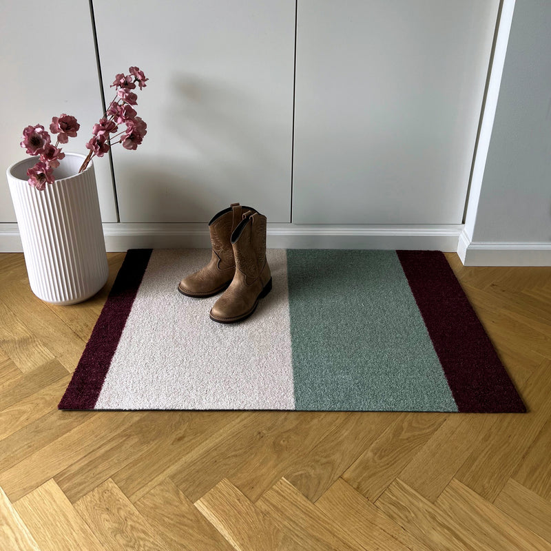 tica copenhagen - Stripes Horizontal Läufer | 60 x 90 cm / green/ivory/bordeaux